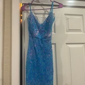 Windsor Blue Sequin Mini Dress